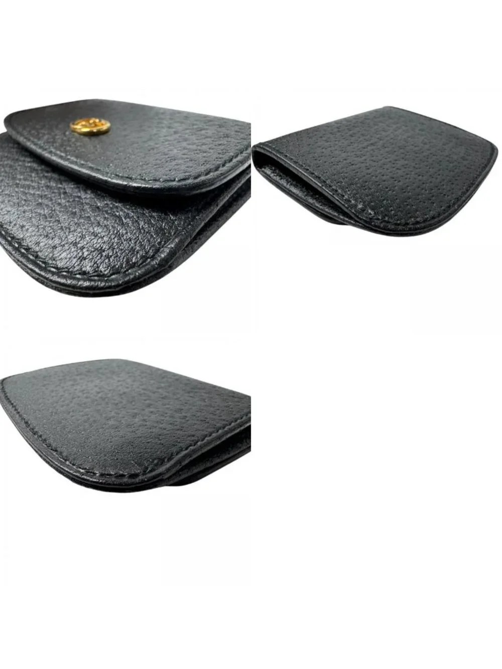 Gucci Vintage GG Marmont Coin Purse Black Leather
